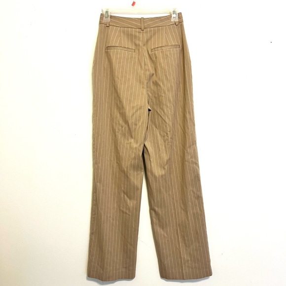 2/$30 Zara - High Waisted Beige Tan Pinstripe Trouser Pants XS - Picture 6 of 7
